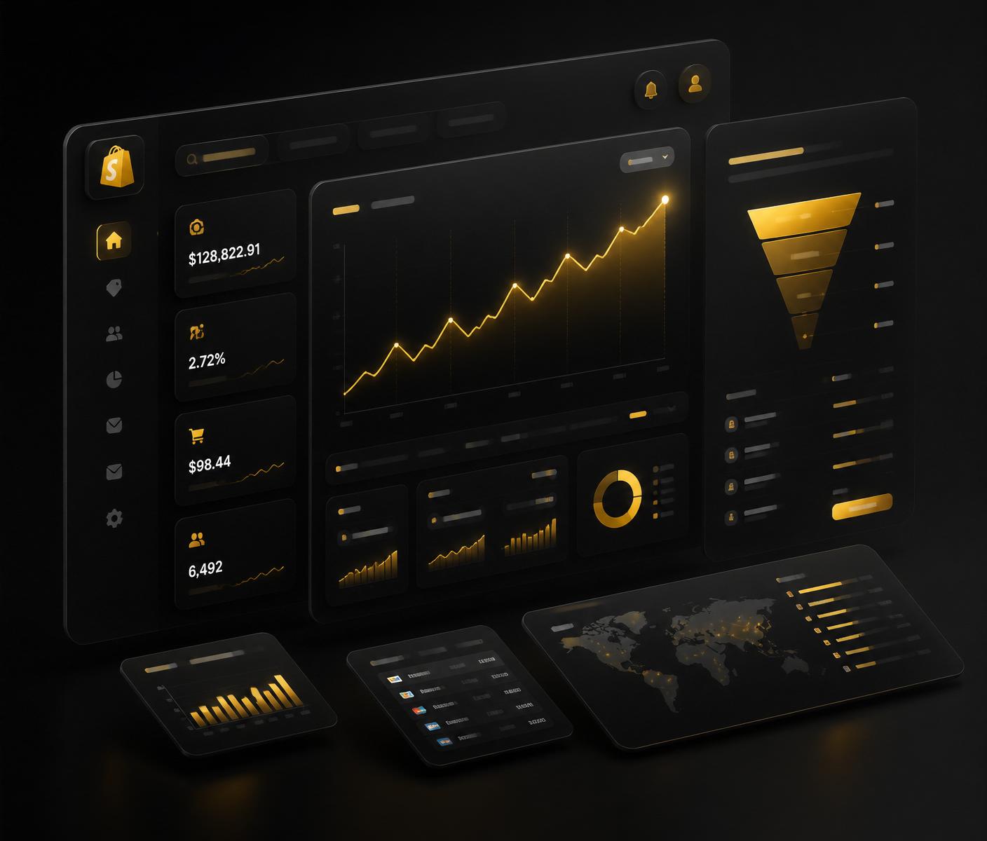 Shopify revenue analytics dashboard